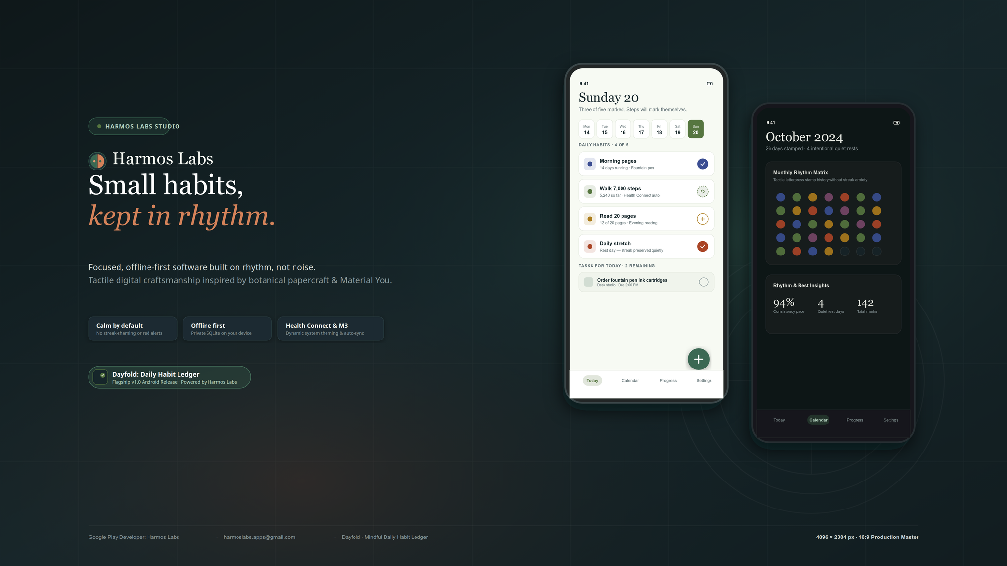 Harmos Labs Google Play Developer Header Banner (4096x2304 Master)